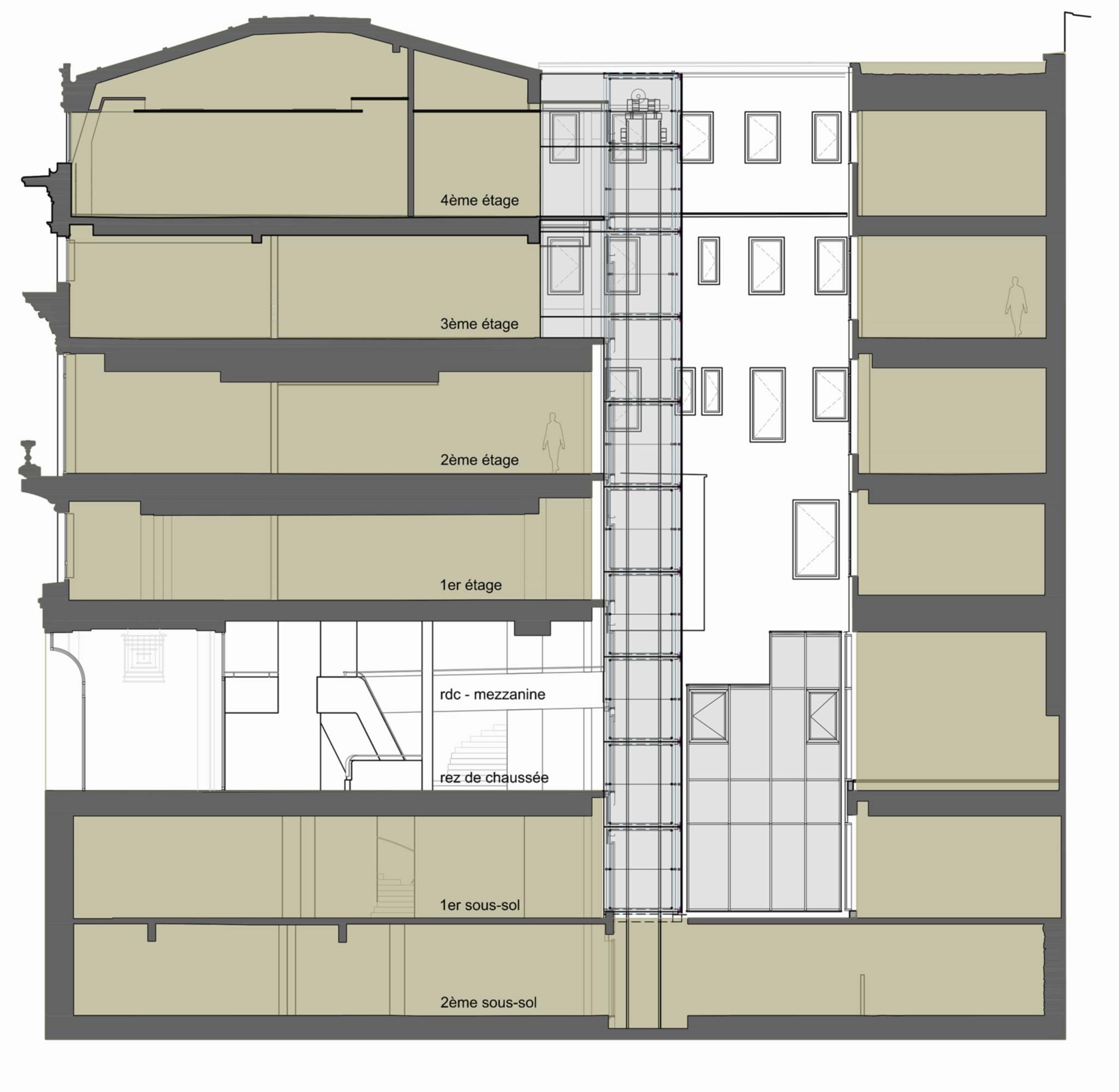 Raf Listowski Atelier d'Architecture création bureaux réhabilitation transformation nouveau siège social Carac Thétis felix potin Neuilly