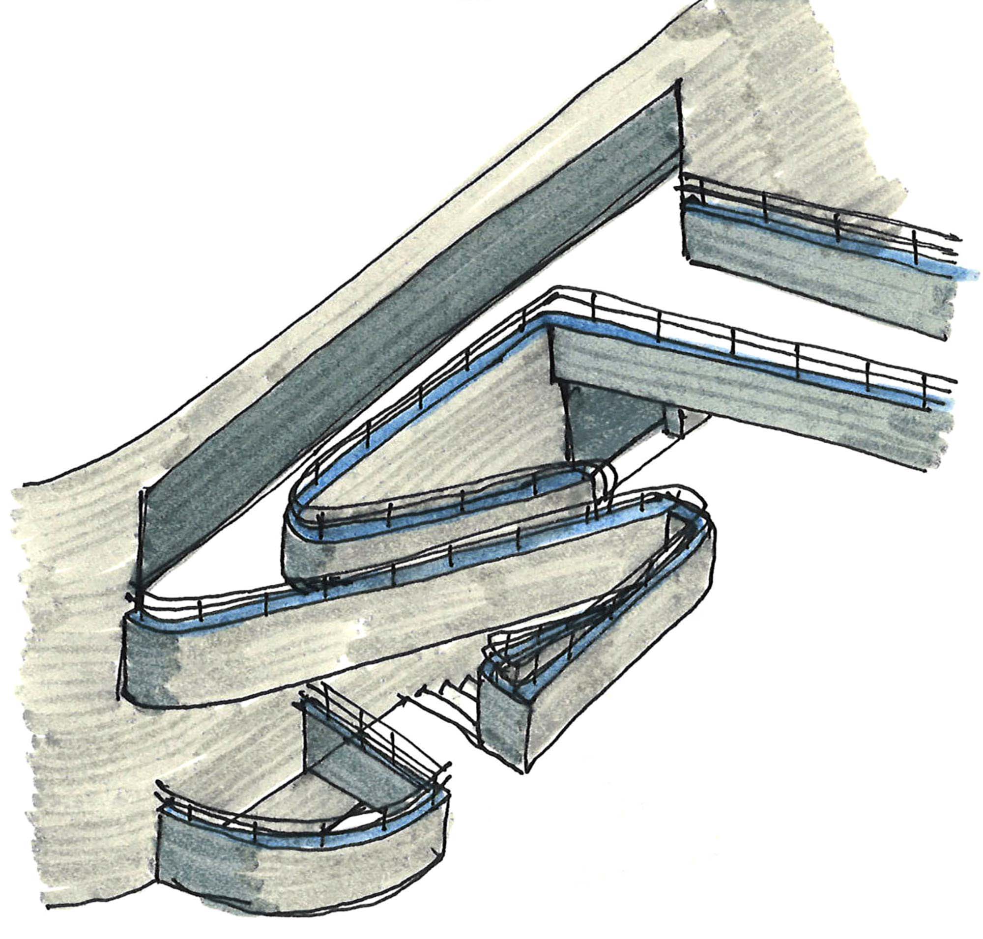 Raf Listowski Atelier d'Architecture création bureaux réhabilitation transformation nouveau siège social Carac Thétis felix potin Neuilly croquis esquisse dessin