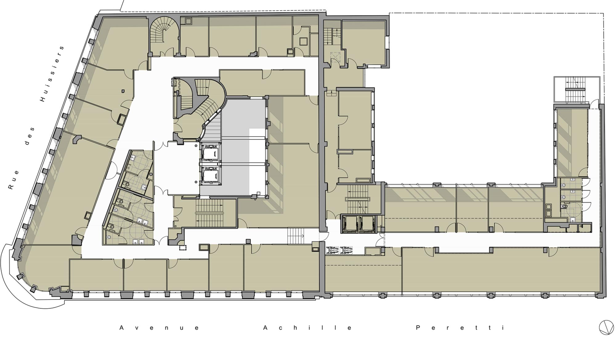 Raf Listowski Atelier d'Architecture création bureaux réhabilitation transformation nouveau siège social Carac Thétis felix potin Neuilly