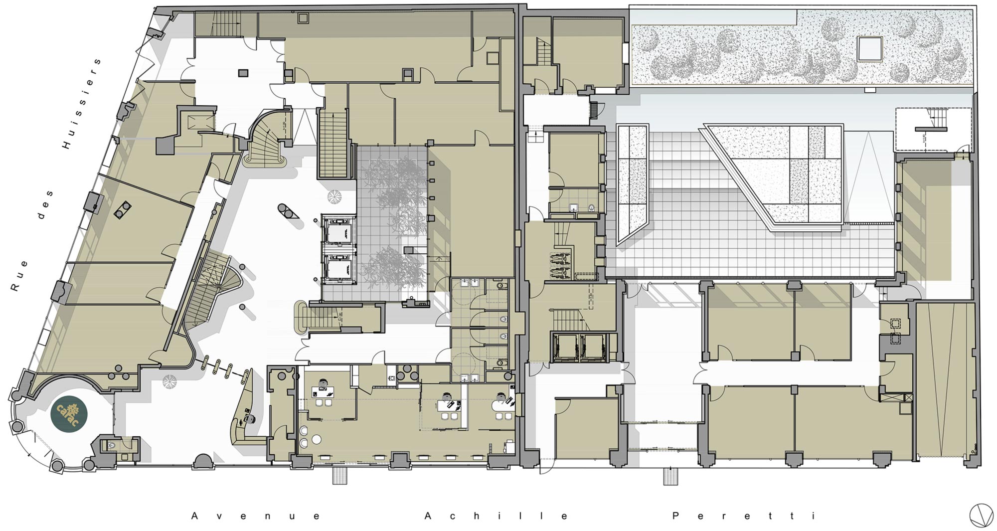 Raf Listowski Atelier d'Architecture création bureaux réhabilitation transformation nouveau siège social Carac Thétis felix potin Neuilly